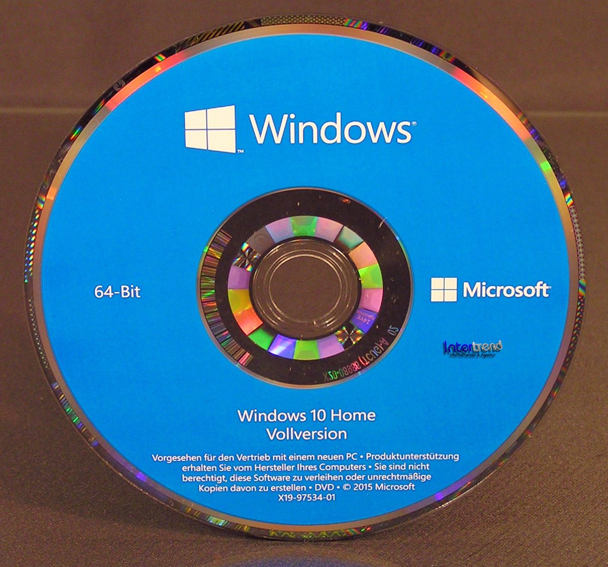 Microsoft Windows 10 Home Vollversion SB 64Bit HologrammDVD Deutsch